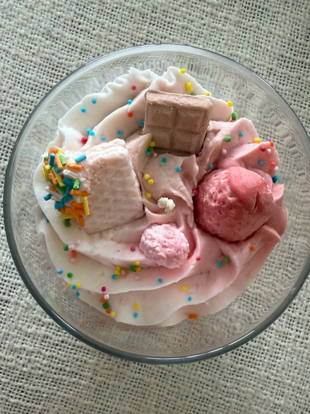 Strawberry Scented Pink Soy Wax Candle